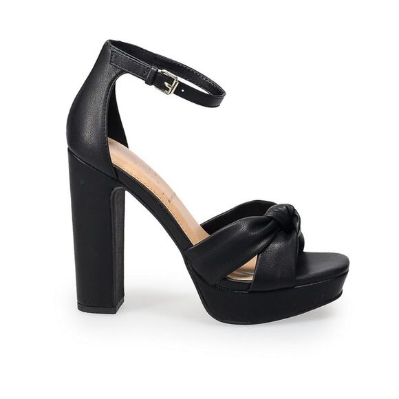 LC LAUREN NWT WOMENS CONRAD CARMELIZE SOFT KNOT PLATFORM HEEL SANDALS - Picture 3 of 9